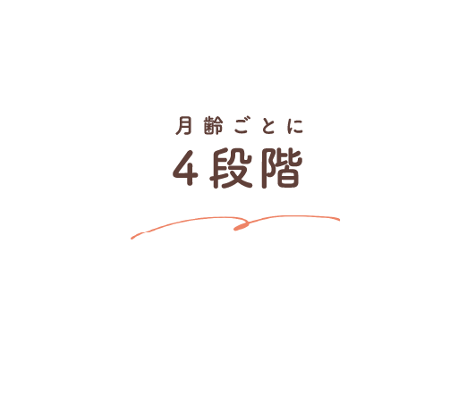 月齢ごとに4段階